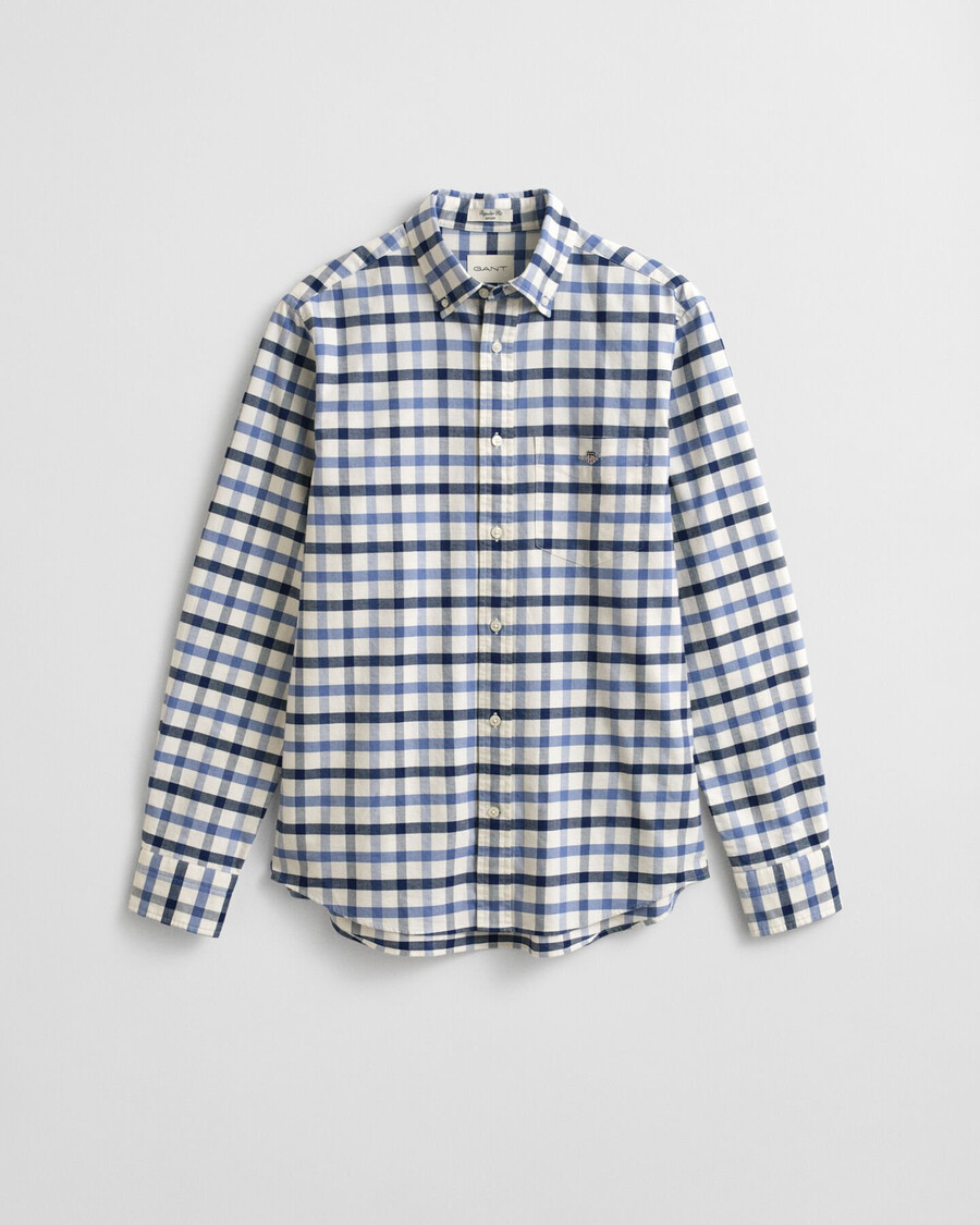 cămașă oxford în carouri croială regulată - denim decolorat