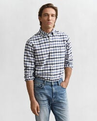 cămașă oxford în carouri croială regulată - denim decolorat