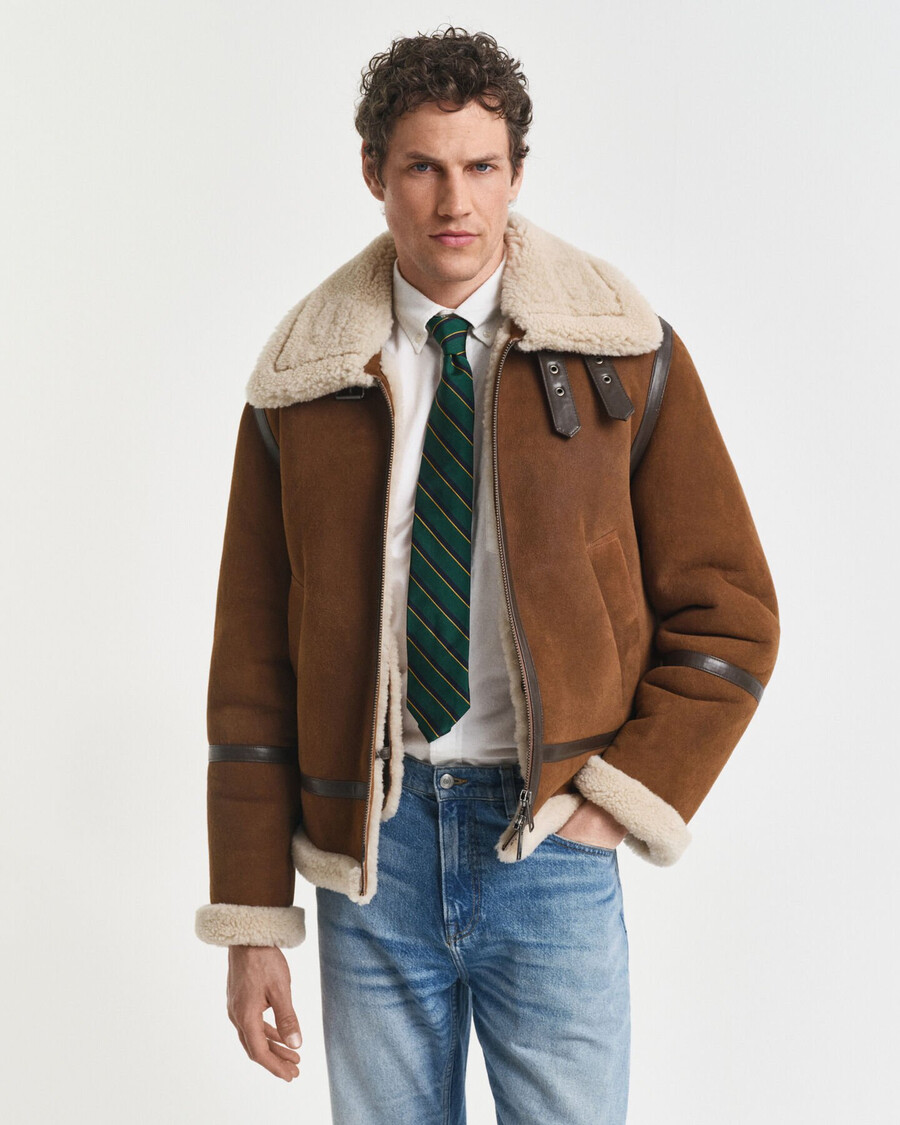 jachetă din shearling - maro mahon
