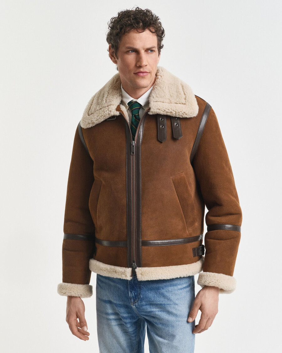 jachetă din shearling - maro mahon