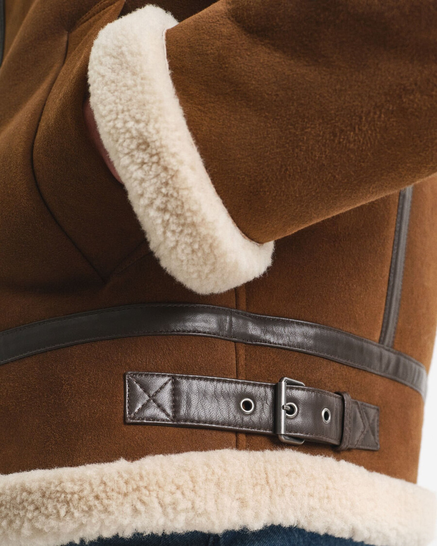 jachetă din shearling - maro mahon