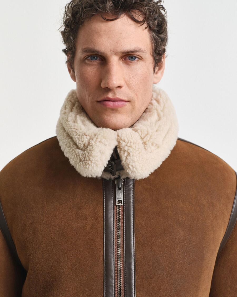 jachetă din shearling - maro mahon