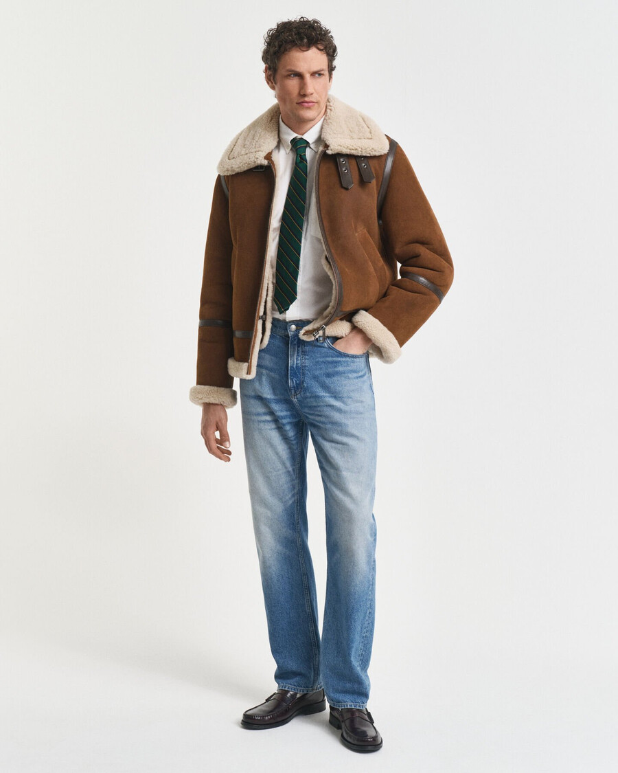 jachetă din shearling - maro mahon