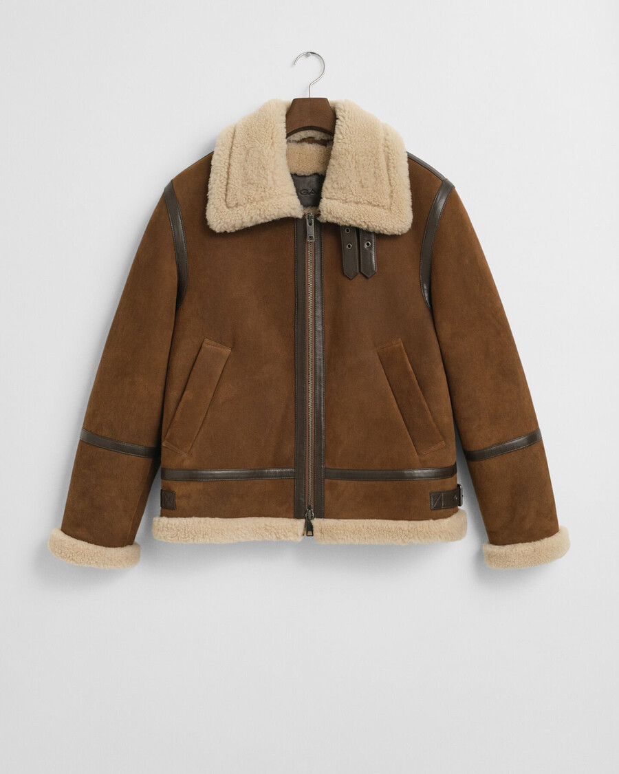 jachetă din shearling - maro mahon