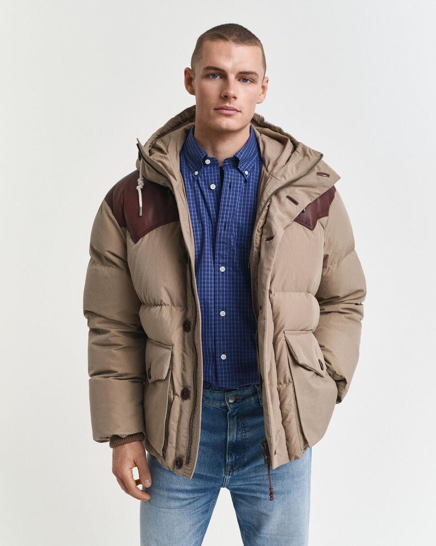 parka din bumbac cu puf de gâscă - bej caramel
