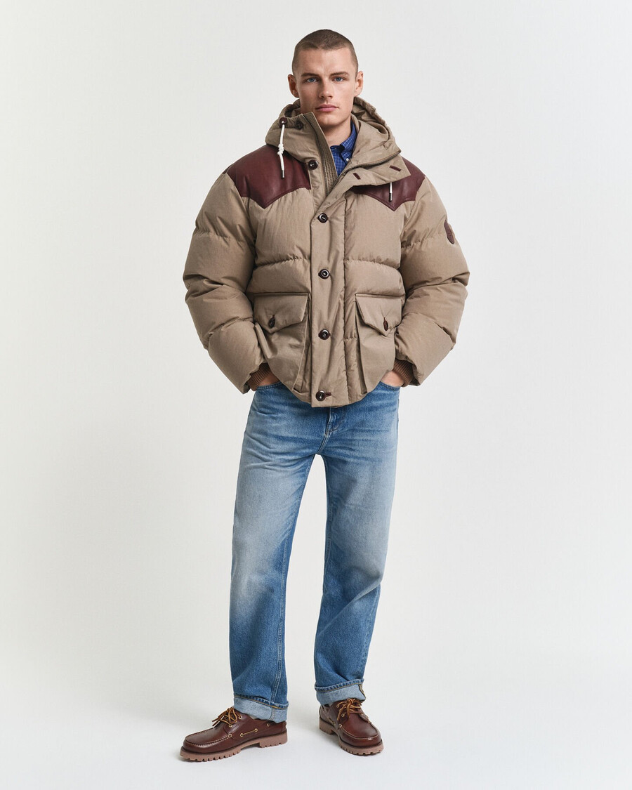parka din bumbac cu puf de gâscă - bej caramel