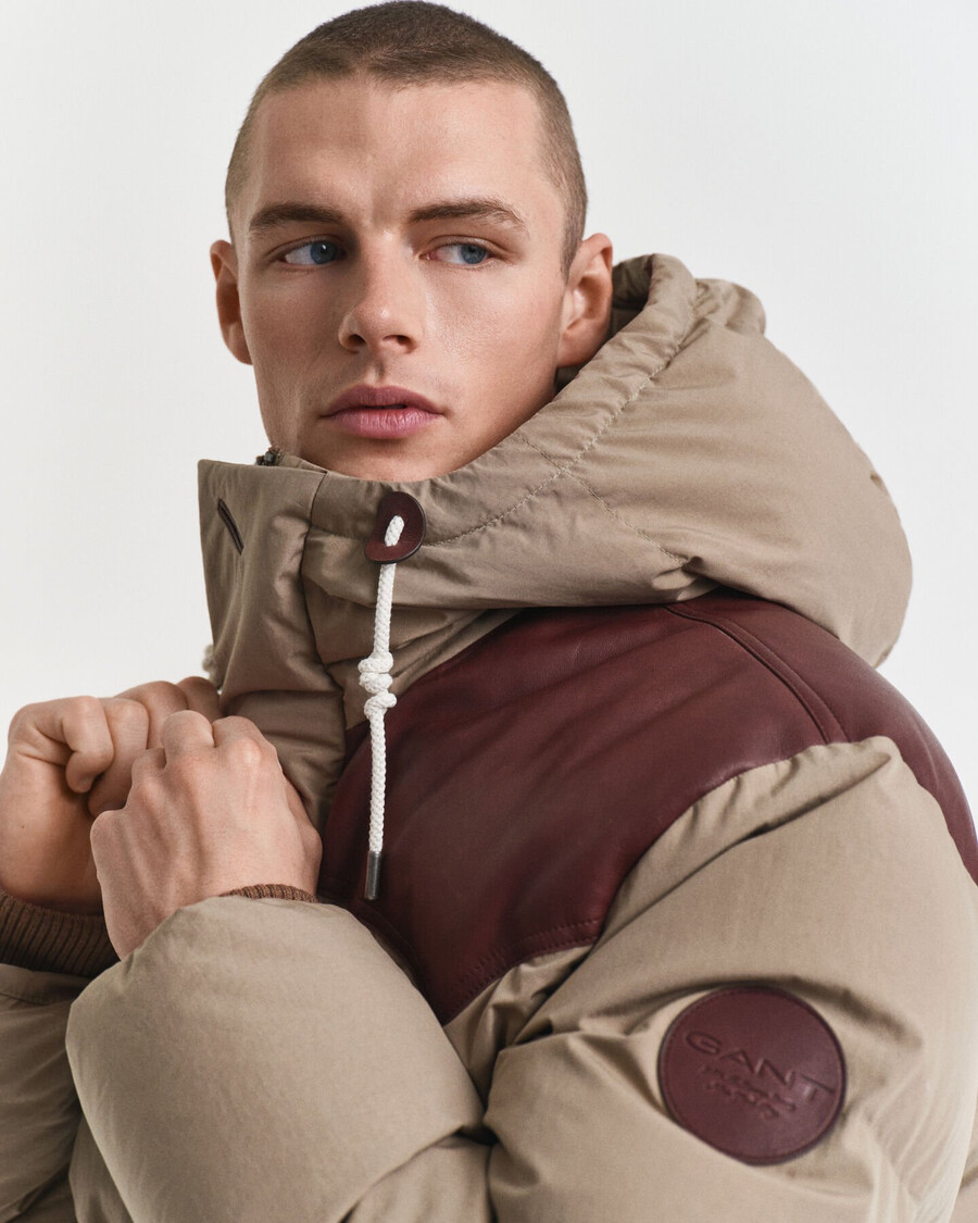 parka din bumbac cu puf de gâscă - bej caramel