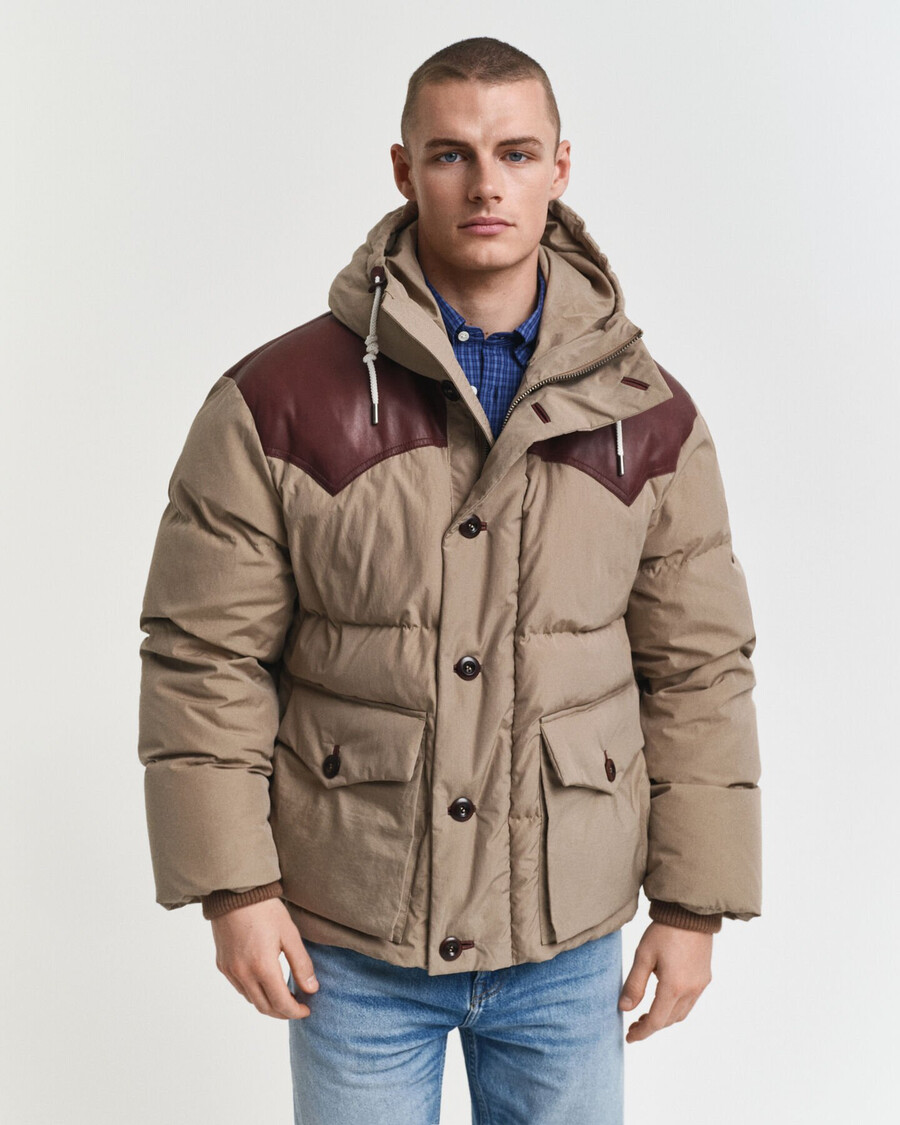 parka din bumbac cu puf de gâscă - bej caramel