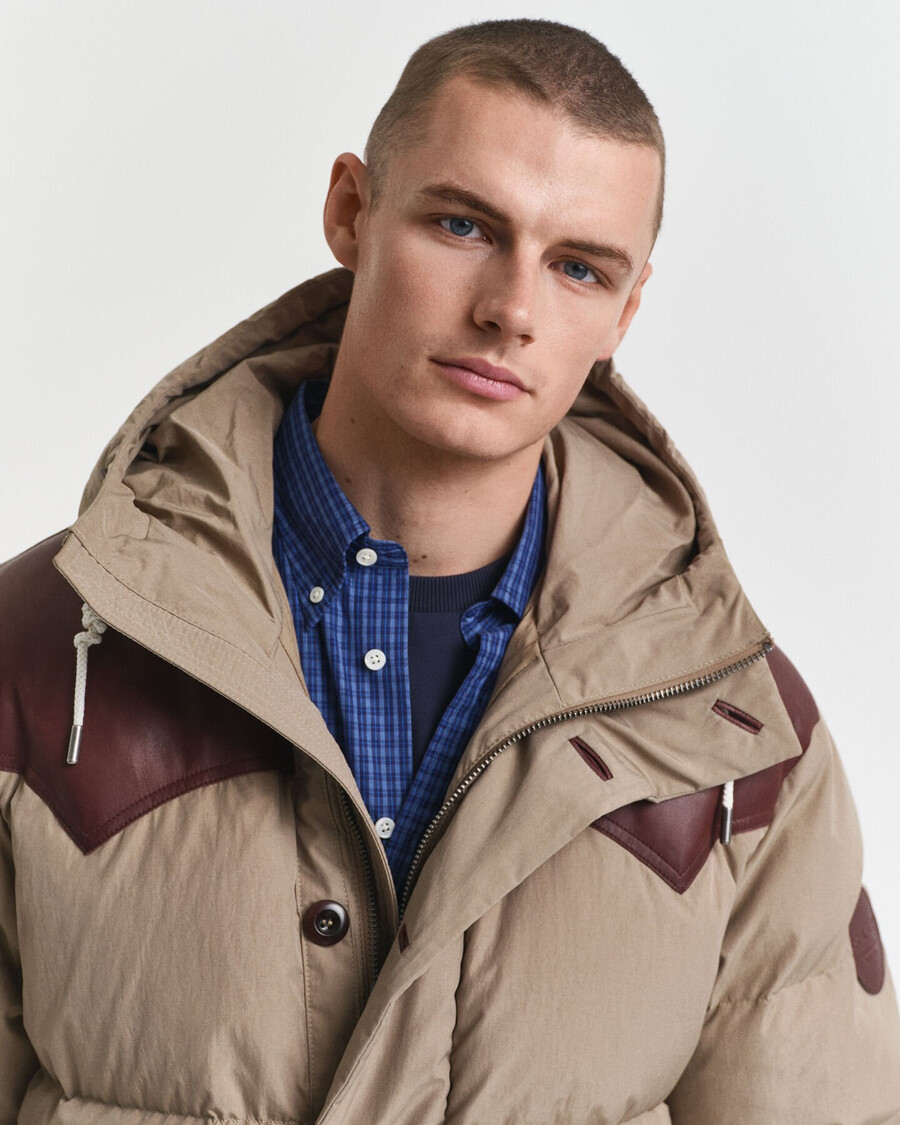 parka din bumbac cu puf de gâscă - bej caramel