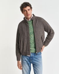 jachetă harrington din amestec de lână - kaki cald