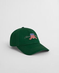 Șapcă din twill de bumbac cu grafică - verde pădure