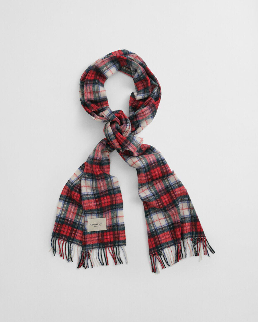 eșarfă din amestec de cașmir tartan - roșu rubin