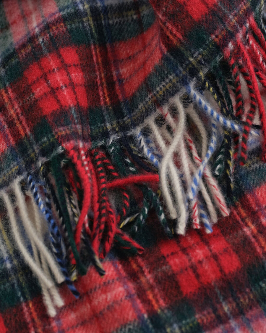 eșarfă din amestec de cașmir tartan - roșu rubin
