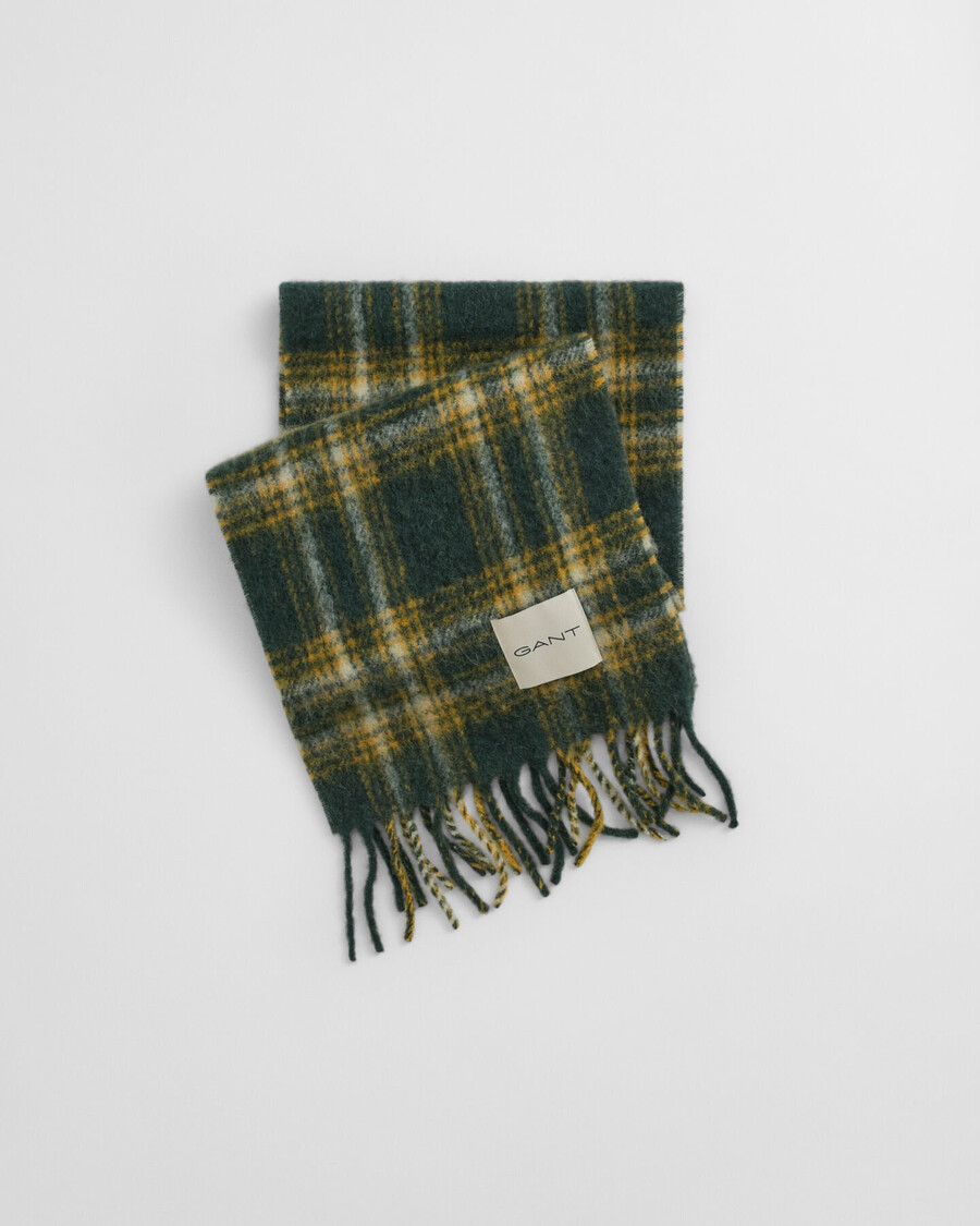 eșarfă din amestec de mohair și alpaca în carouri - verde tartan