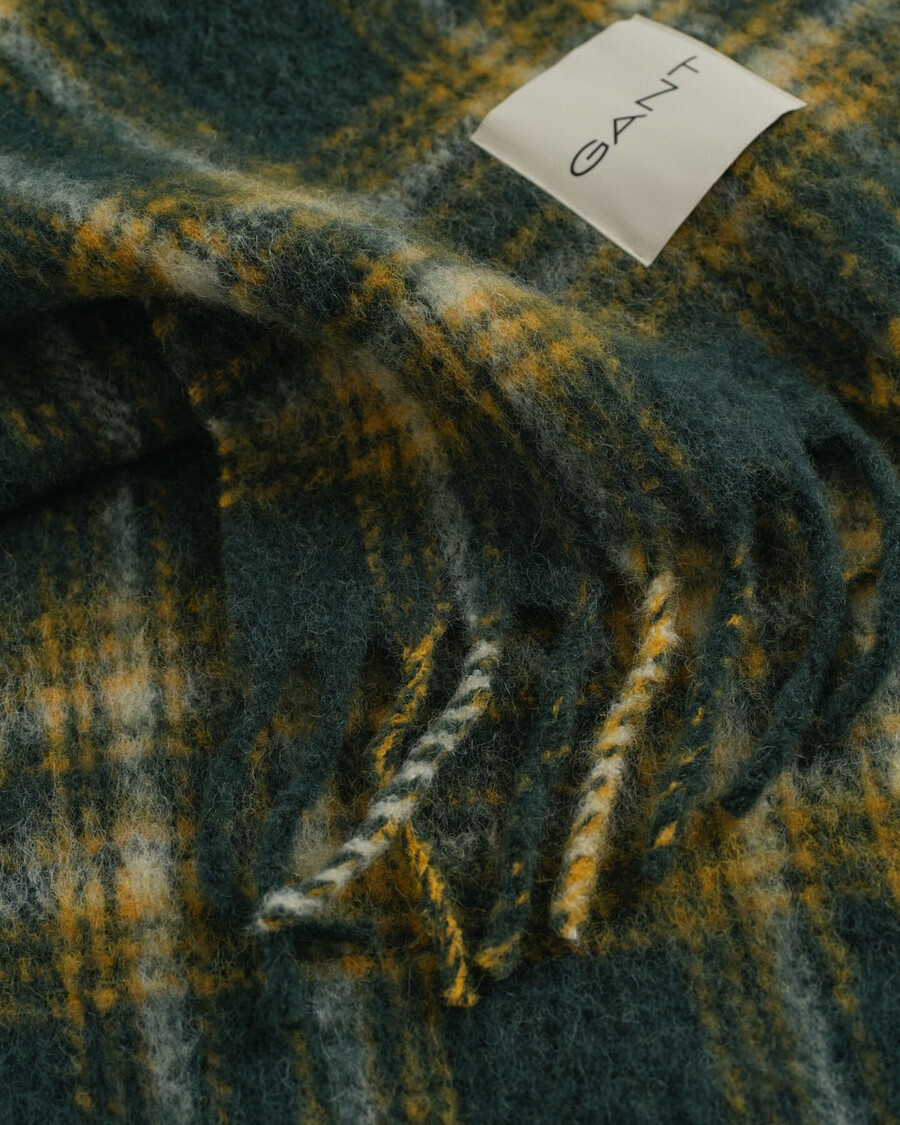 eșarfă din amestec de mohair și alpaca în carouri - verde tartan