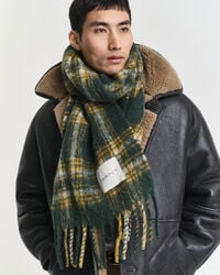 eșarfă din amestec de mohair și alpaca în carouri - verde tartan