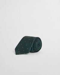 cravată de mătase cu buline - verde tartan