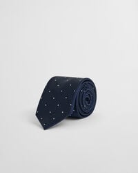 cravată de mătase cu buline - bleumarin