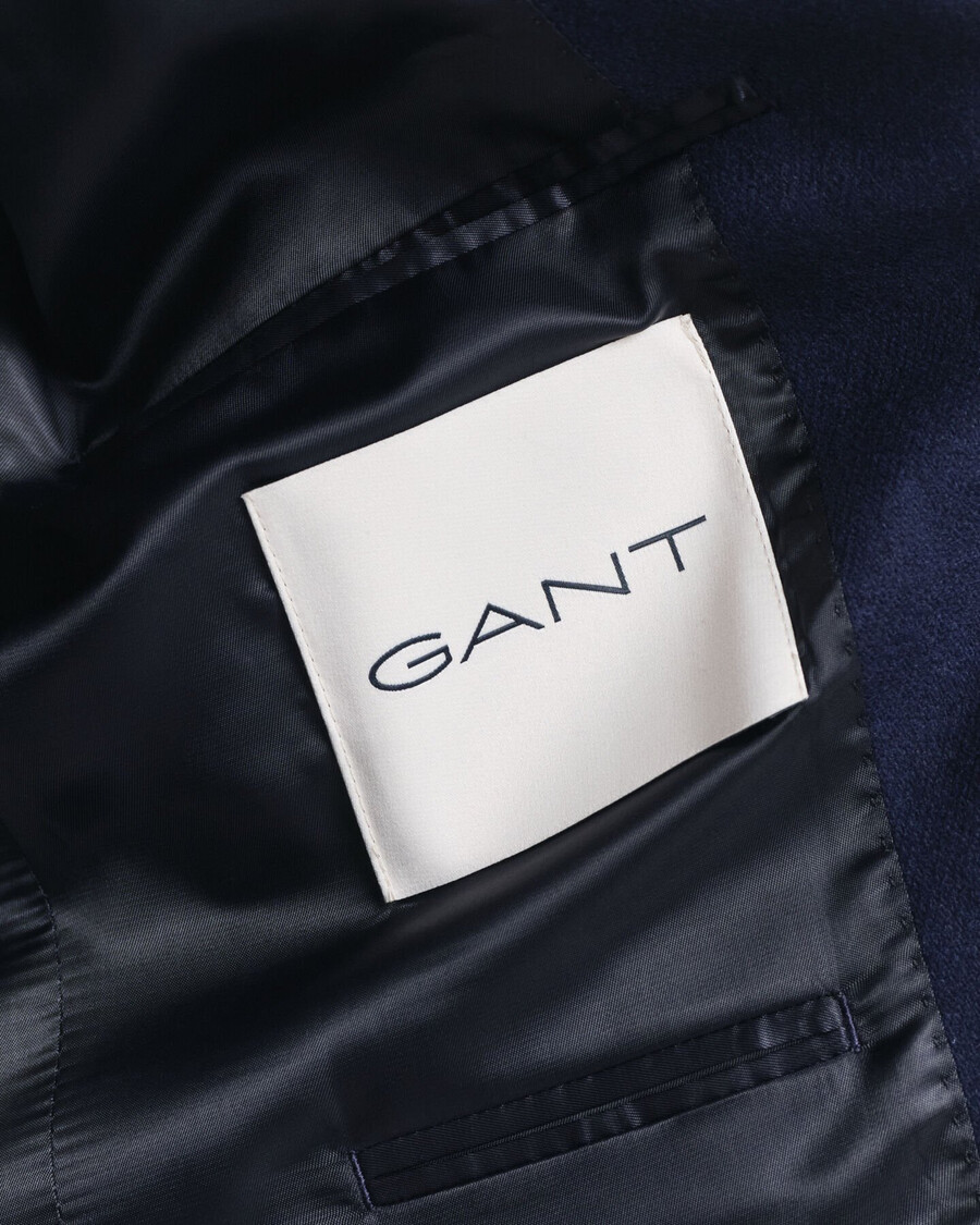 sacou slim fit din lână și flanel - albastru seară