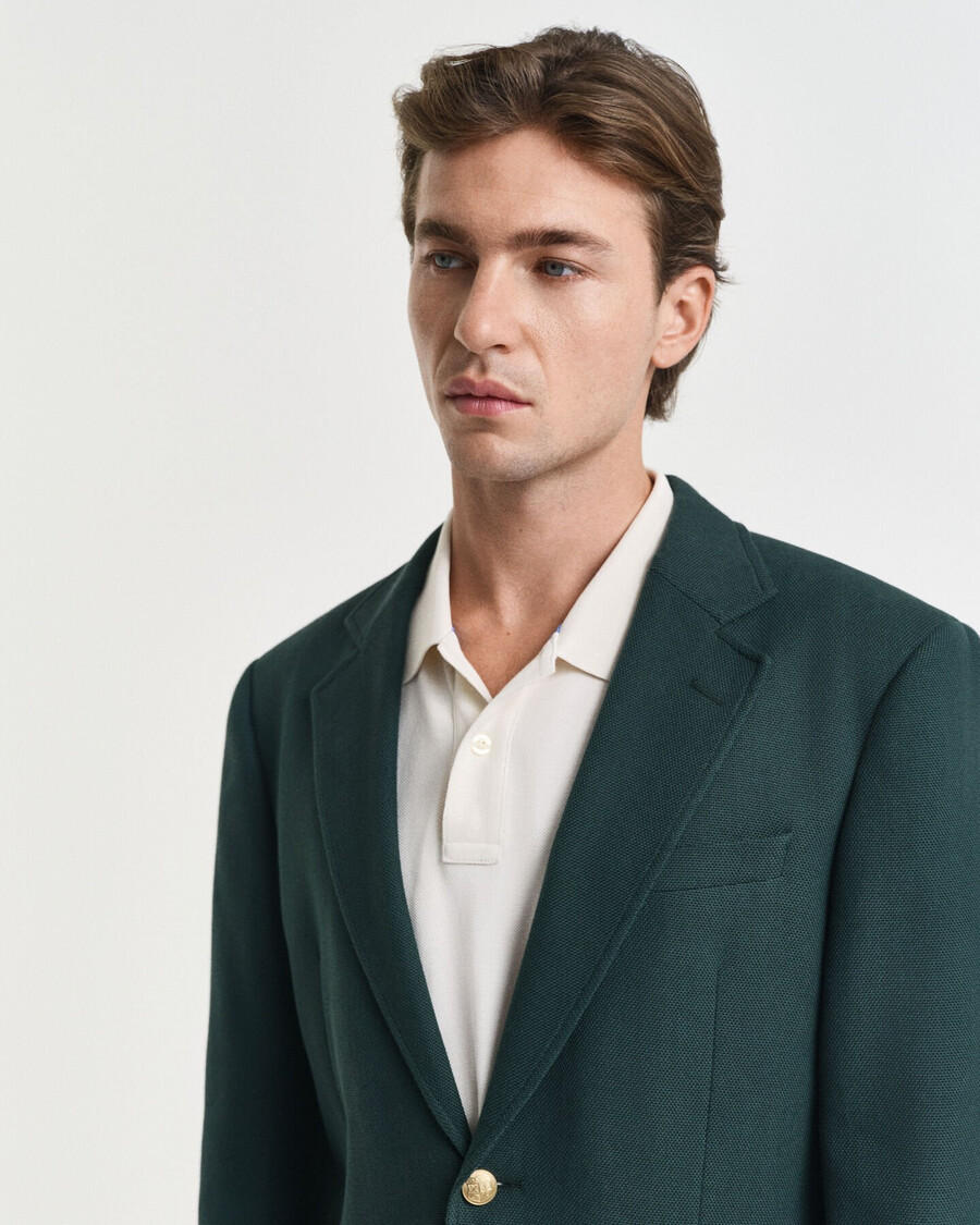 sacou slim fit din bumbac - verde tartan