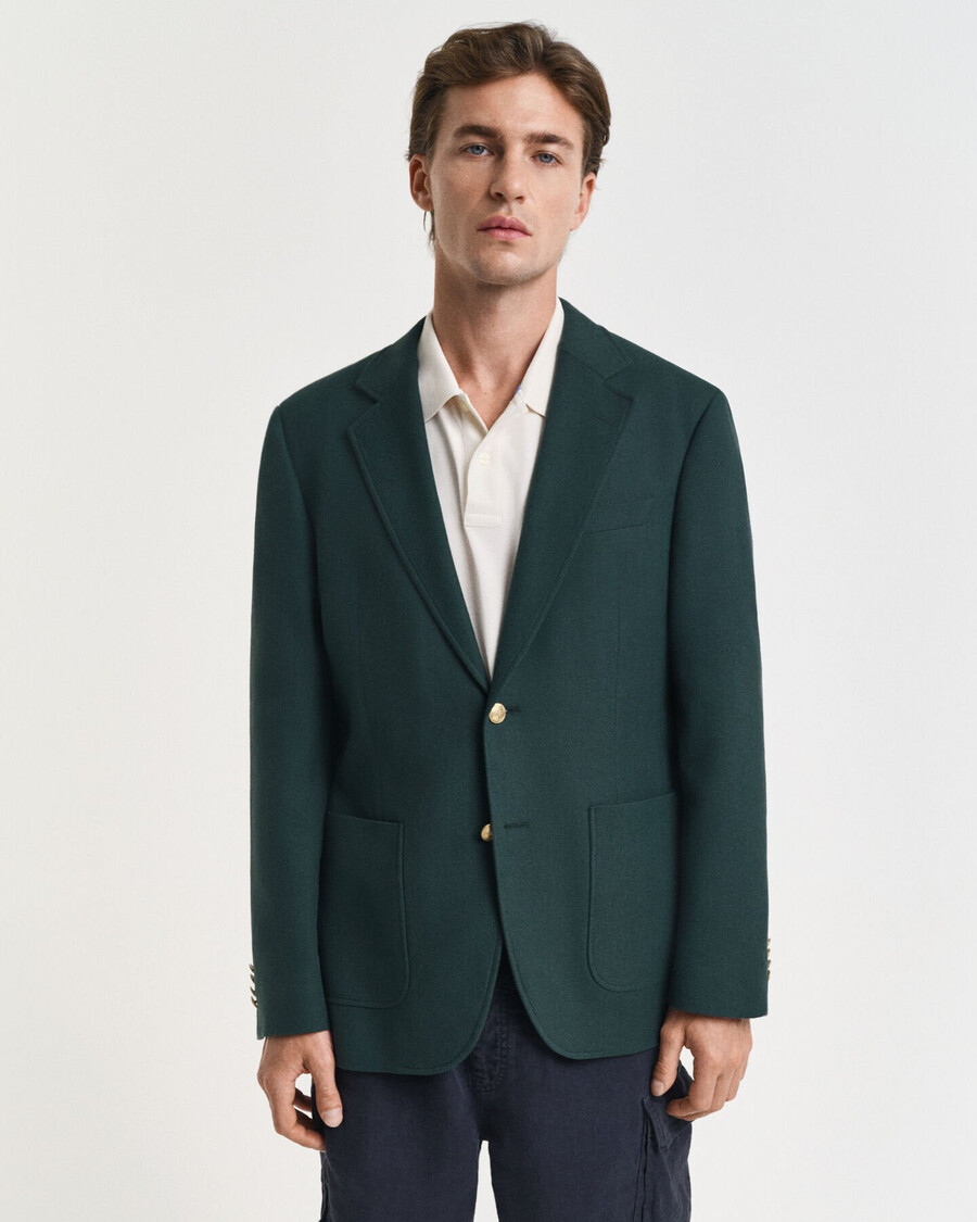 sacou slim fit din bumbac - verde tartan