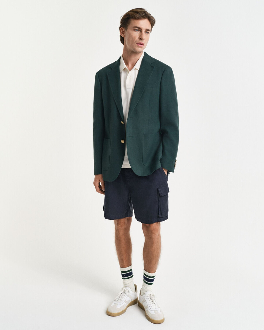 sacou slim fit din bumbac - verde tartan