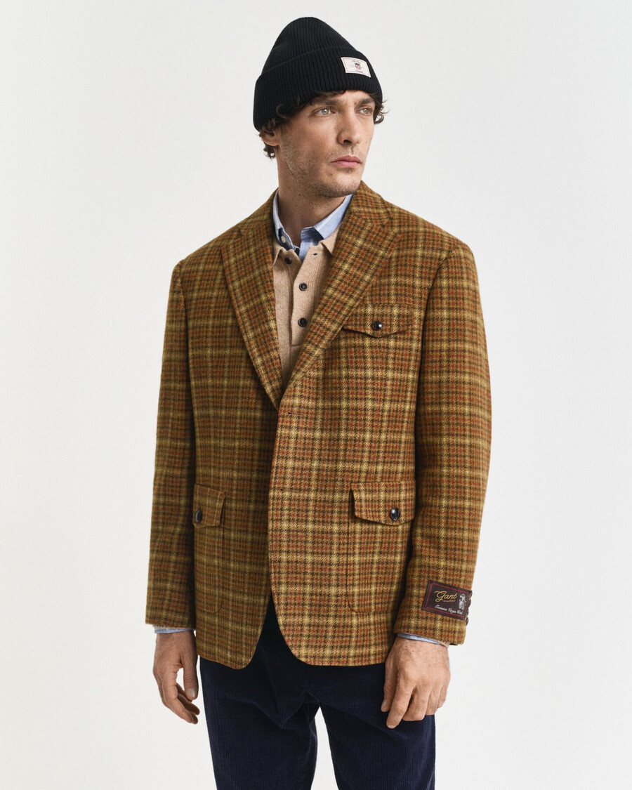 sacou din tweed cu croială relaxată - unt de arahide