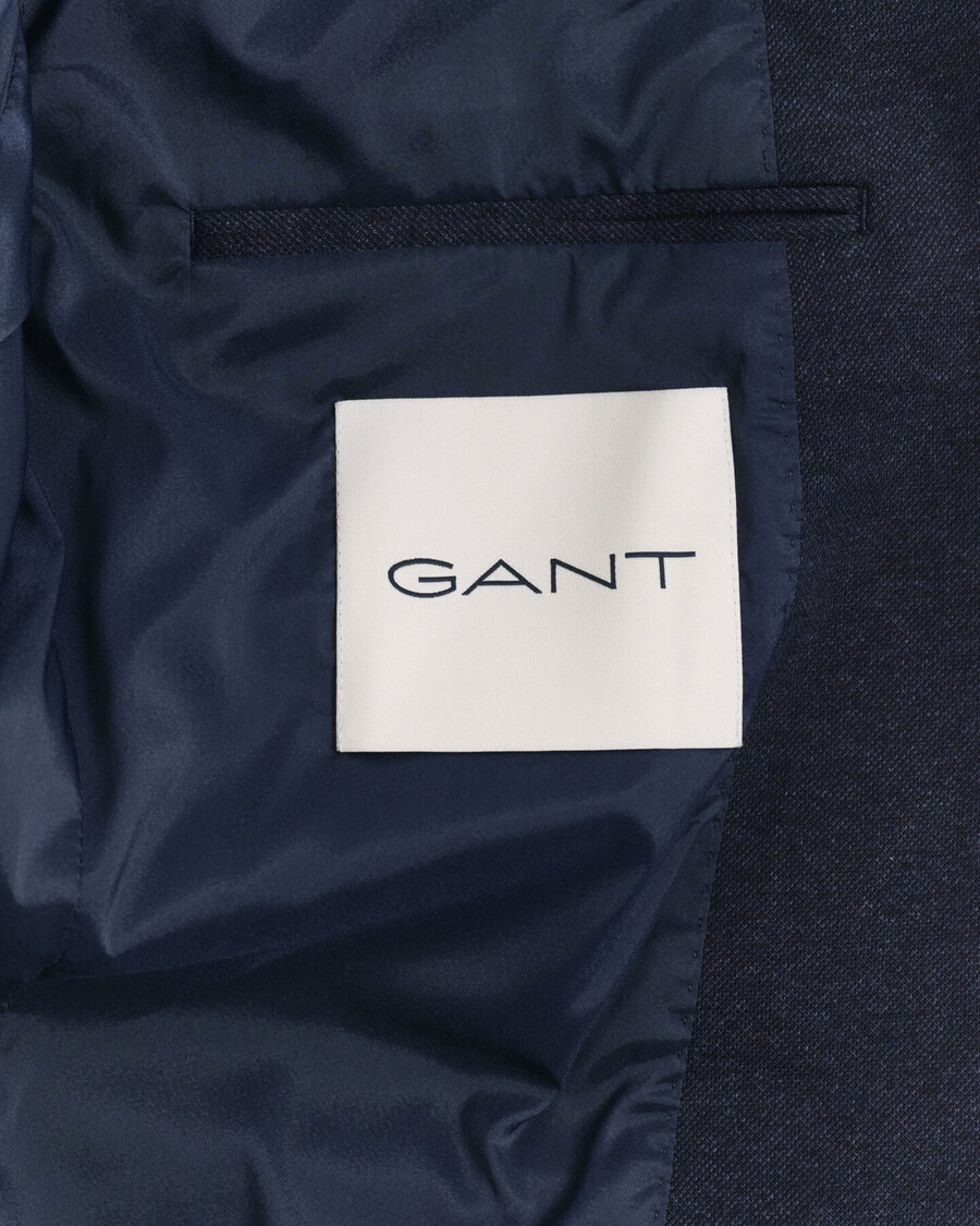 blazer din piqué din jerseu slim fit în două tonuri - melange indigo închis