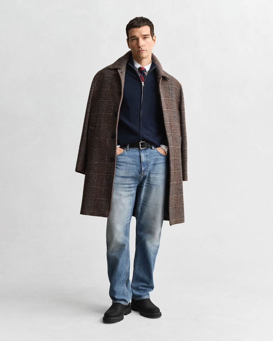cardigan casual din bumbac cu fermoar - albastru seară