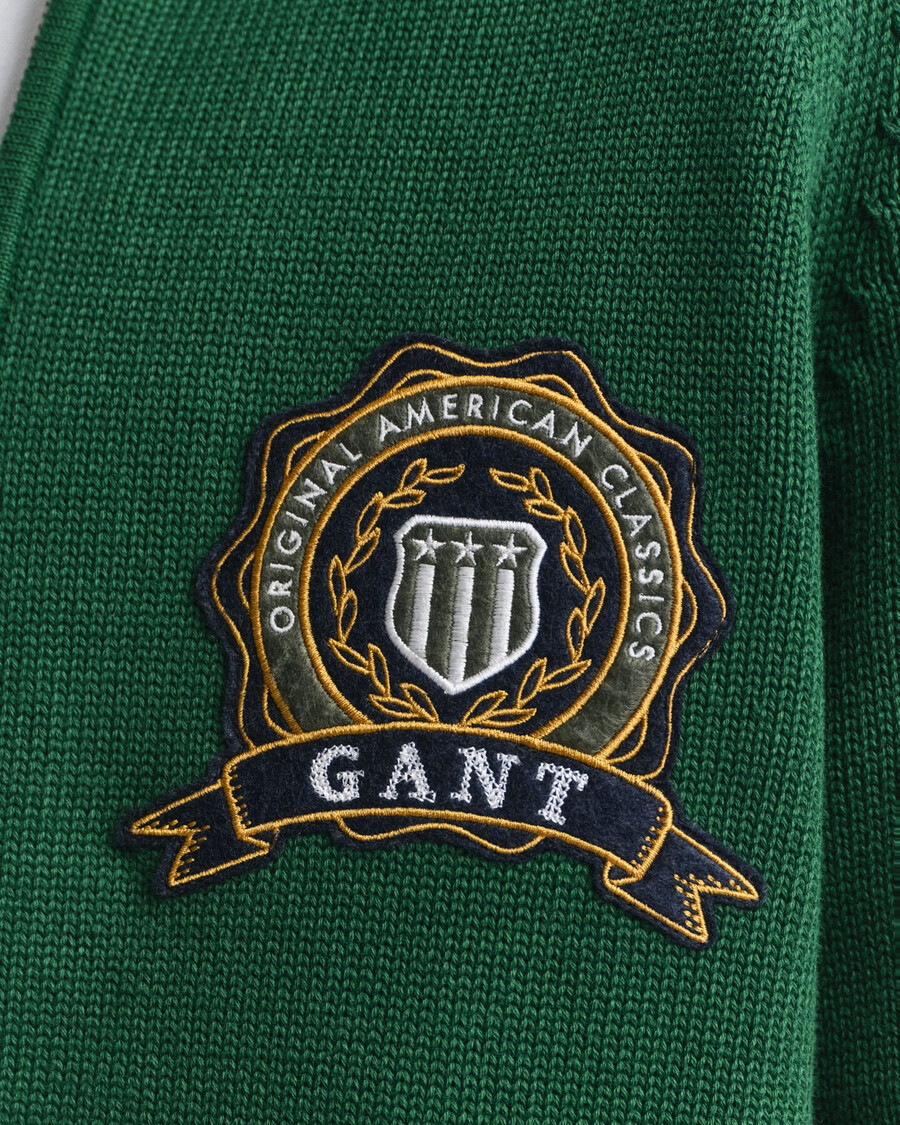 cardigan cu fermoar grafic 1949 - verde pădure