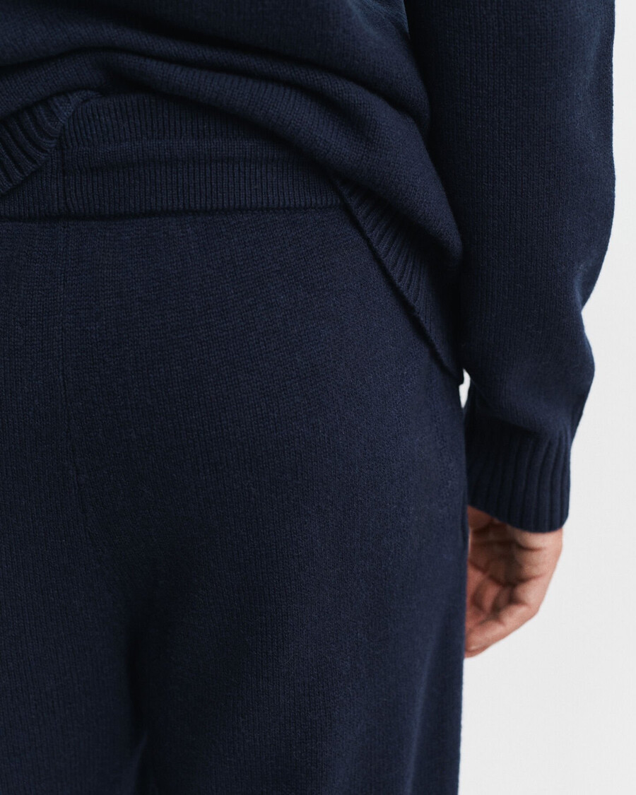 pantaloni tricotați din amestec de cașmir - albastru seară