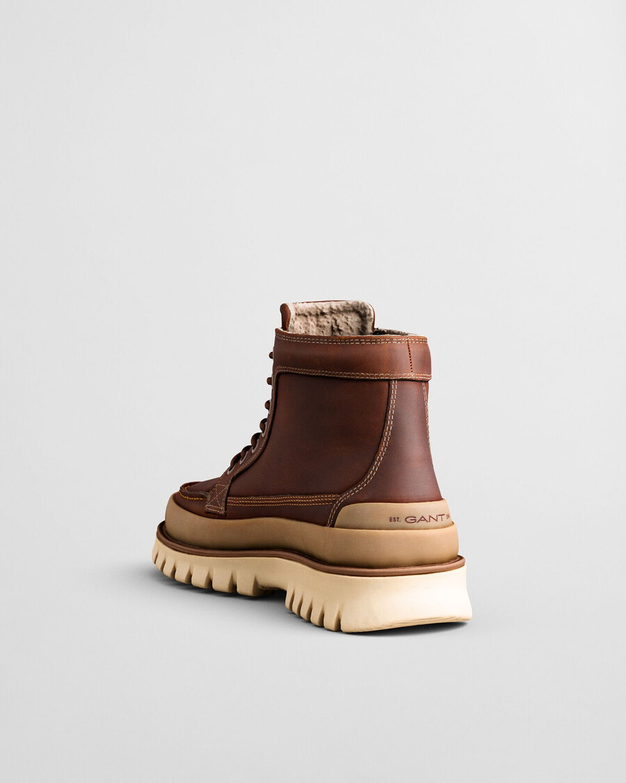 ghete din piele nebrada mid - coniac