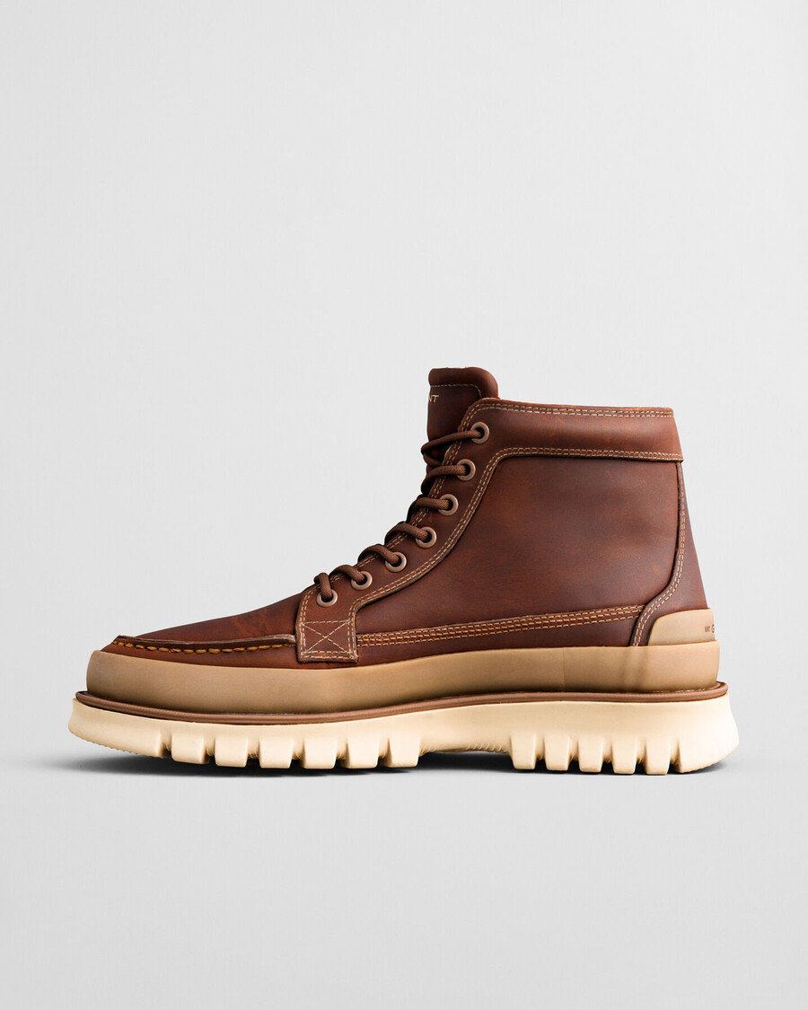 ghete din piele nebrada mid - coniac