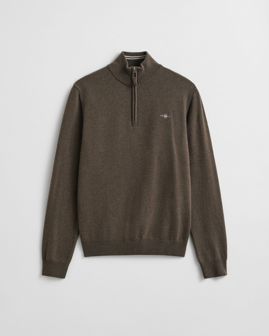 pulover superfine lambswool cu fermoar pe jumătate - seawood melange