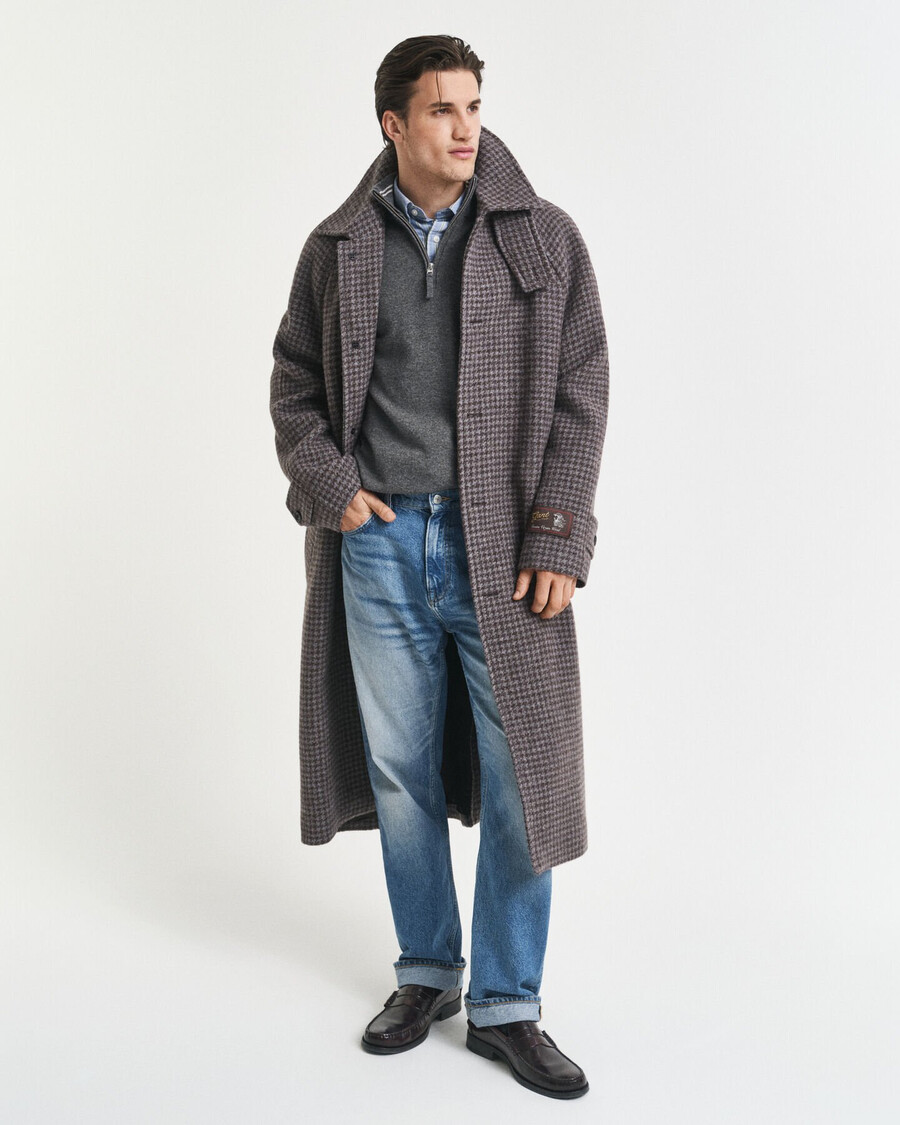 pulover superfine lambswool cu fermoar pe jumătate - gri închis