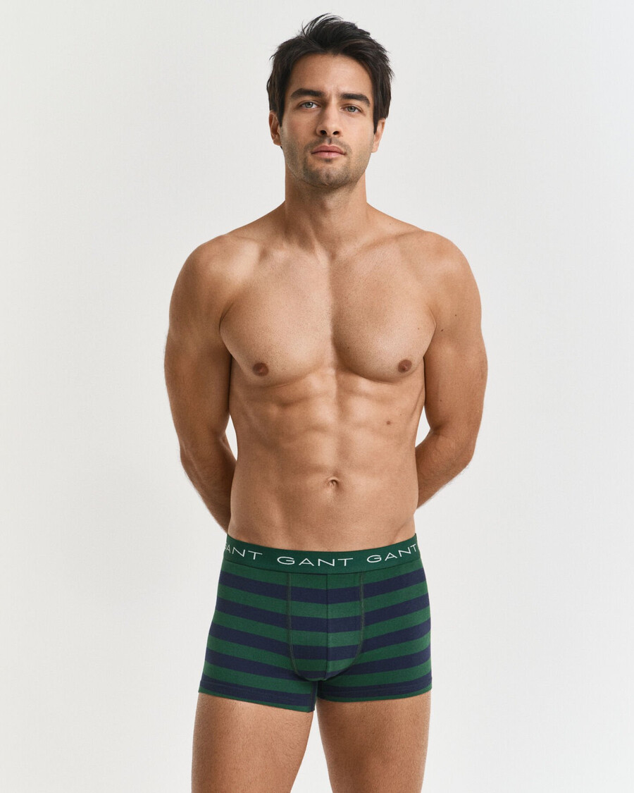 set 3 pantaloni scurți cu dungi - verde pădure