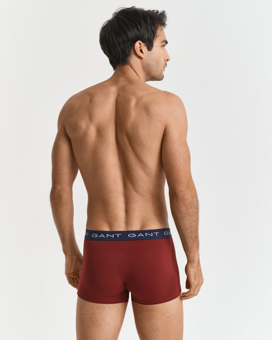 set 3 pantaloni scurți cu dungi multiple - roșu plin