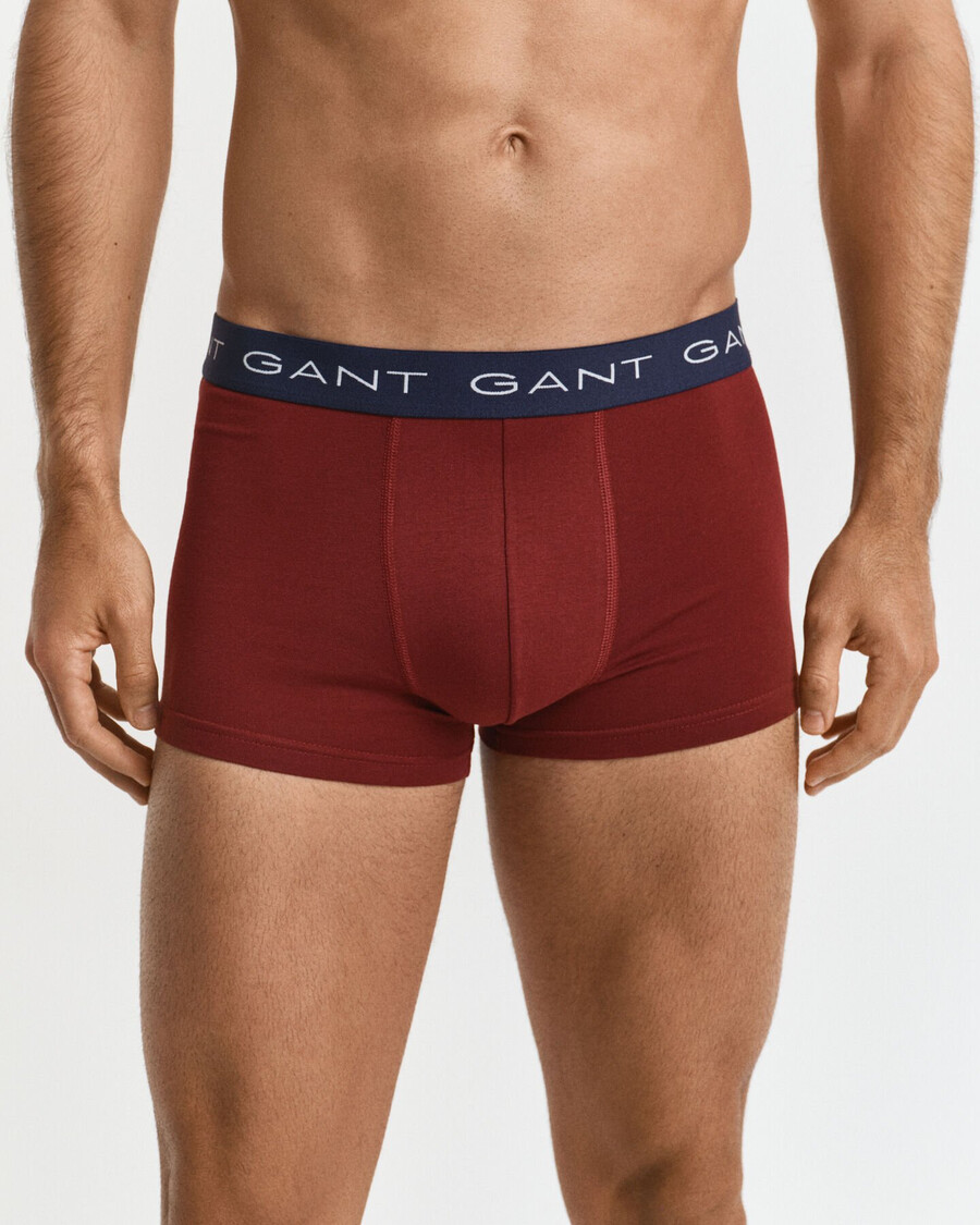 set 3 pantaloni scurți cu dungi multiple - roșu plin