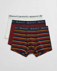 set 3 pantaloni scurți cu dungi multiple - roșu plin