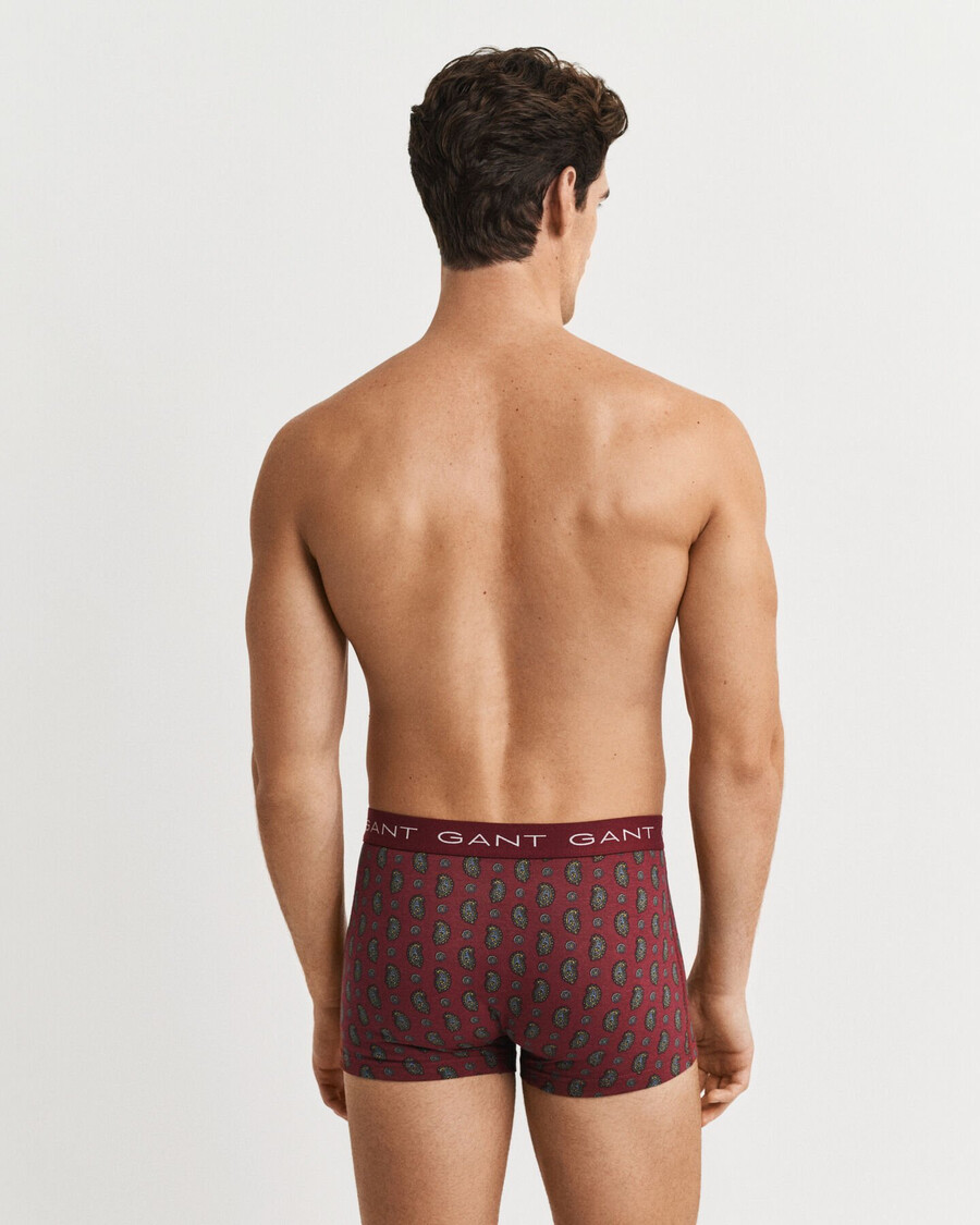 cutie cadou cu 3 bucăți de pantaloni scurți cu imprimeu paisley - roșu plin