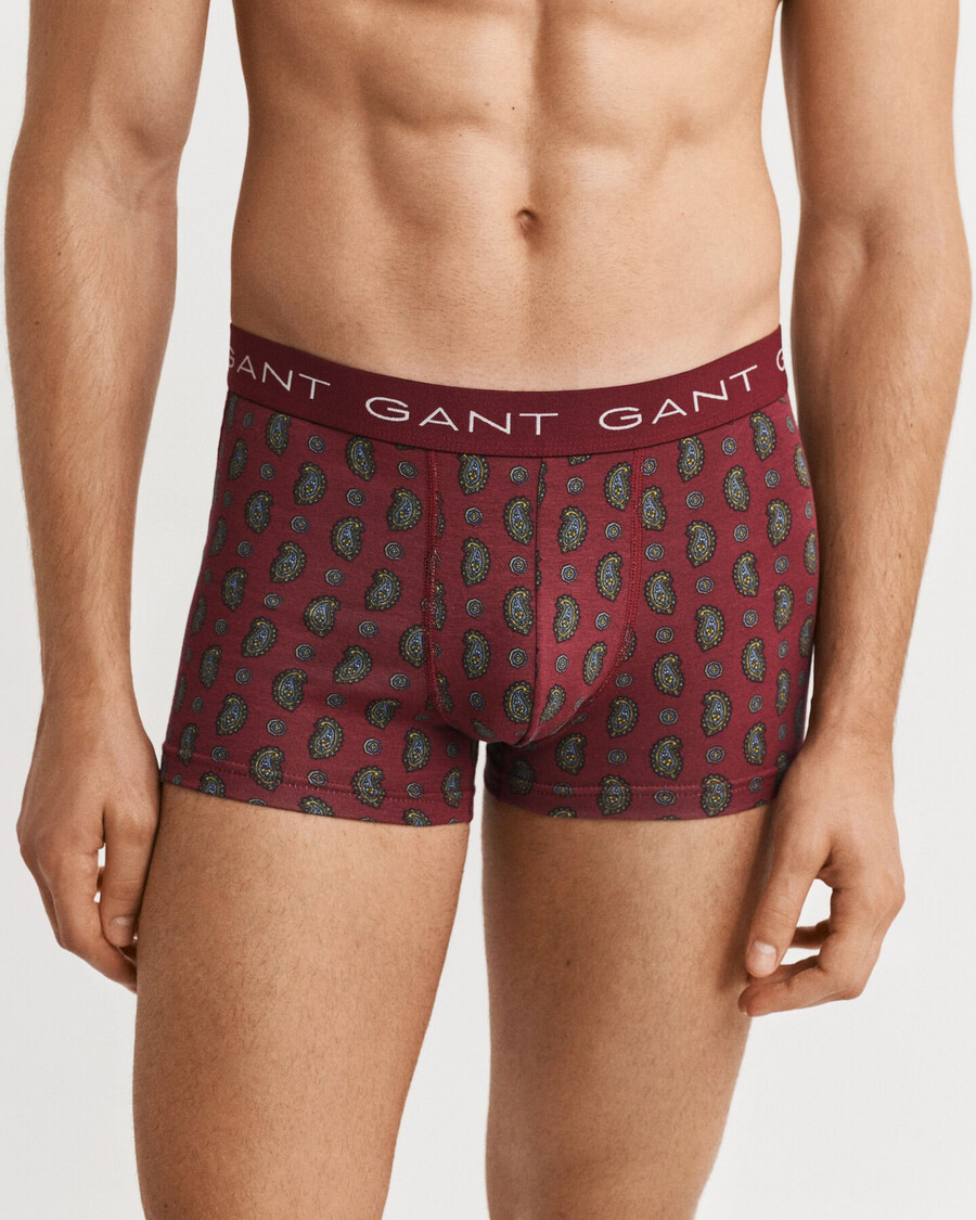 cutie cadou cu 3 bucăți de pantaloni scurți cu imprimeu paisley - roșu plin