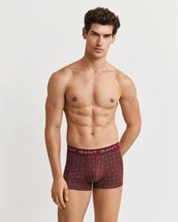 cutie cadou cu 3 bucăți de pantaloni scurți cu imprimeu paisley - roșu plin