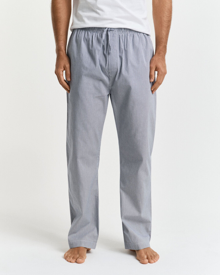 pantaloni de pijama din poplin cu dungi - albastru persan