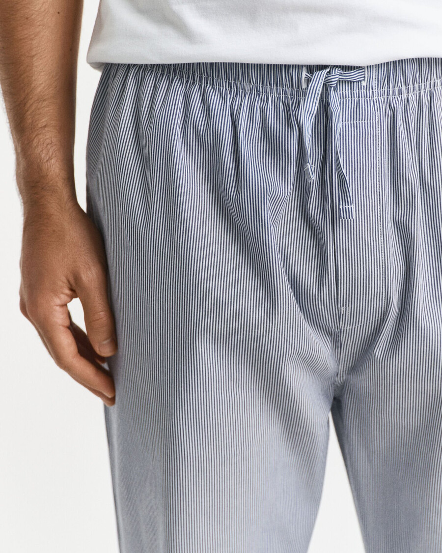 pantaloni de pijama din poplin cu dungi - albastru persan