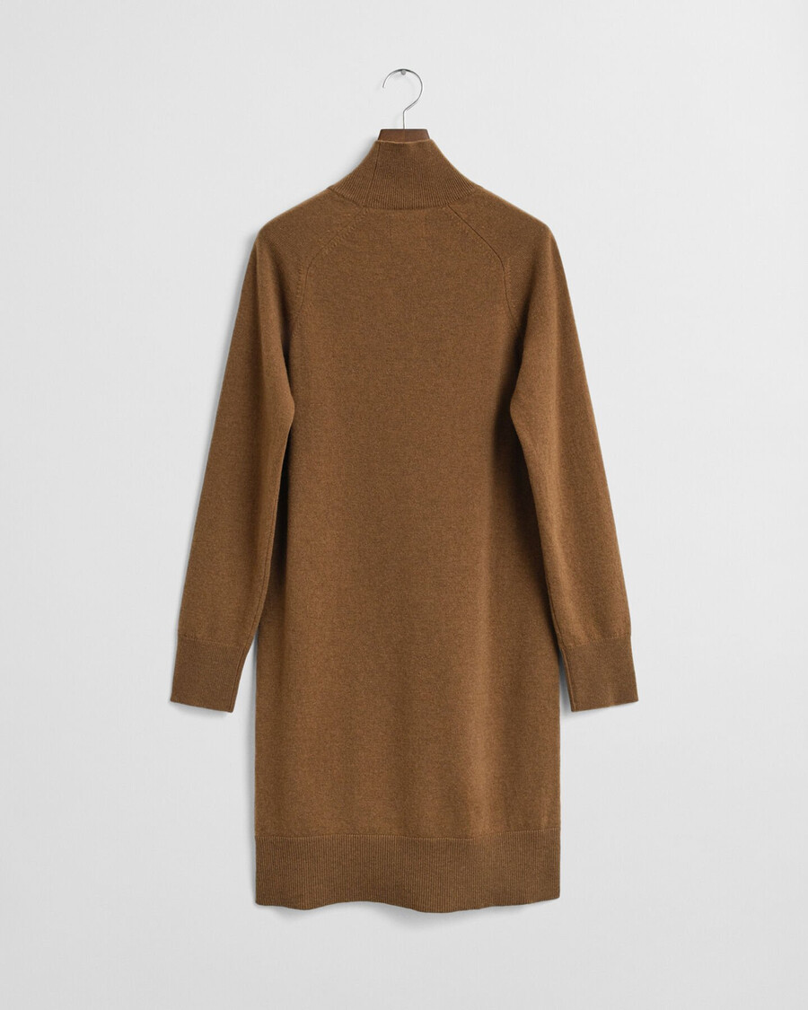 rochie tricotată din lână de miel extrafină - kaki cald