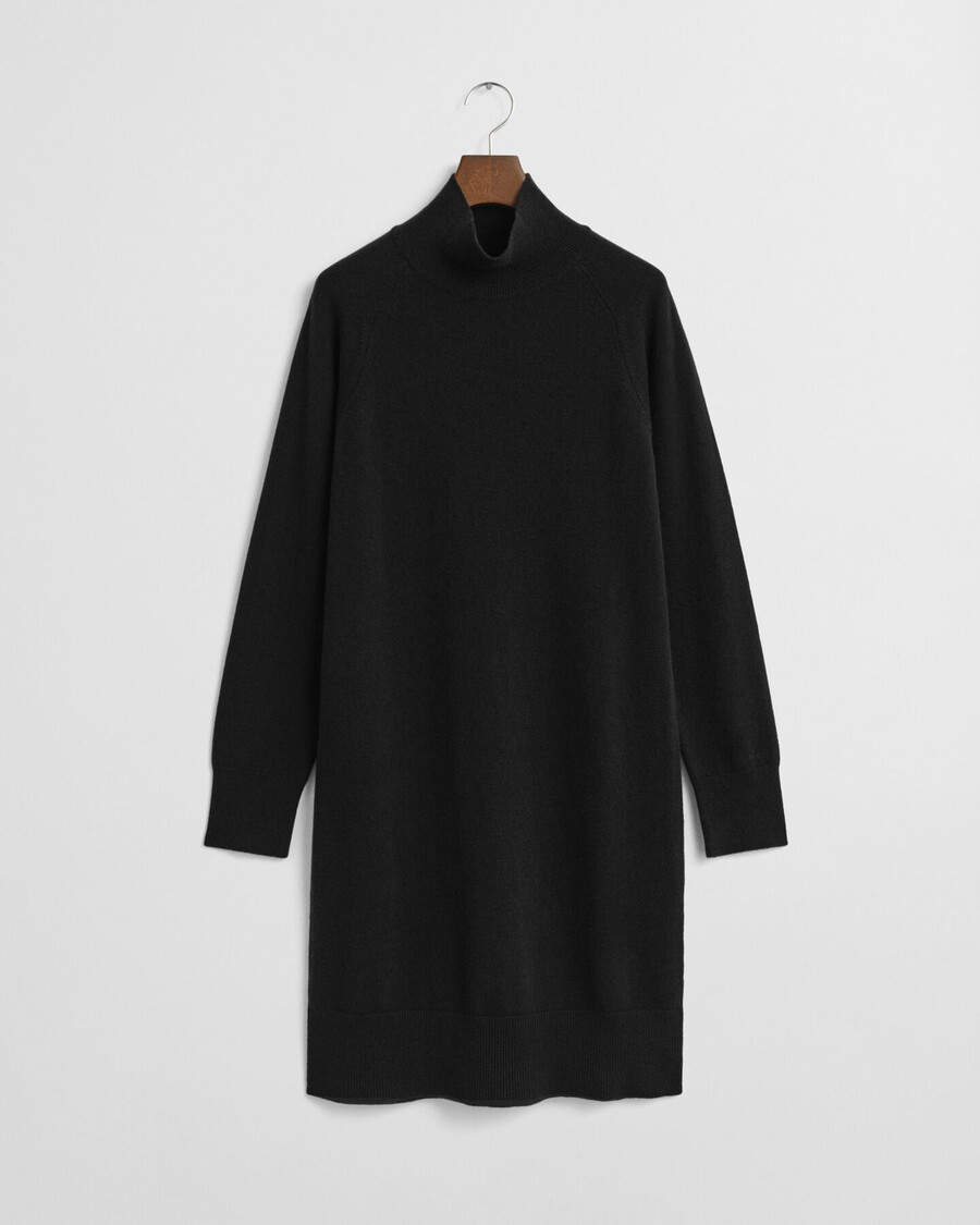 rochie tricotată din lână de miel extrafină - negru