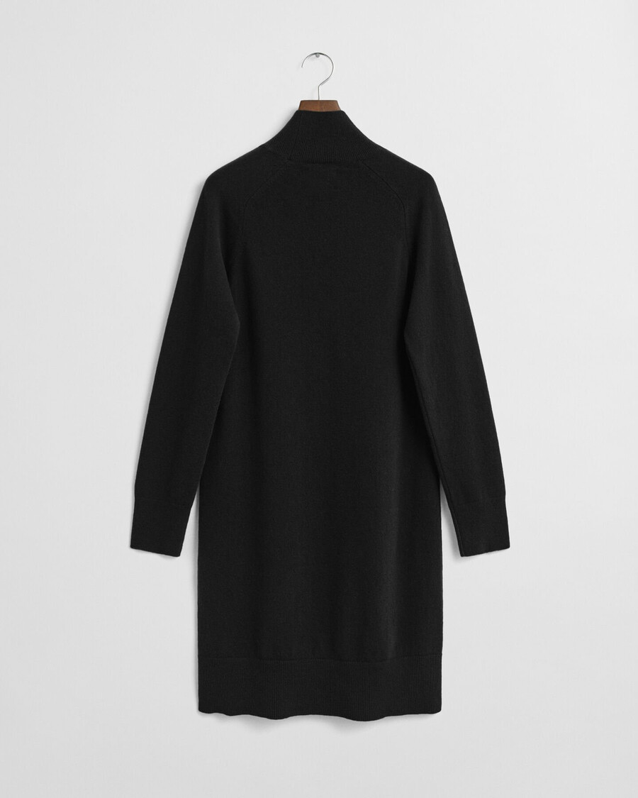 rochie tricotată din lână de miel extrafină - negru
