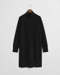 rochie tricotată din lână de miel extrafină - negru