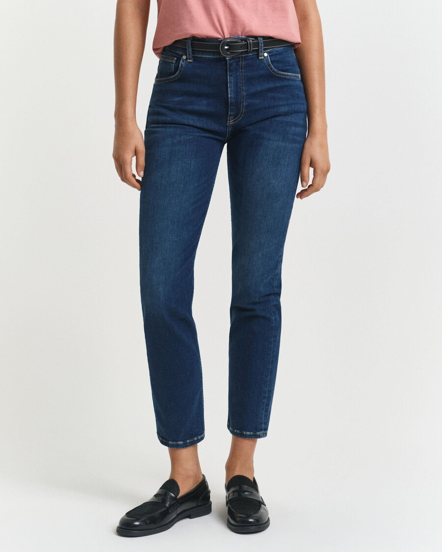 blugi slim fit cropped - albastru Închis dezactivați