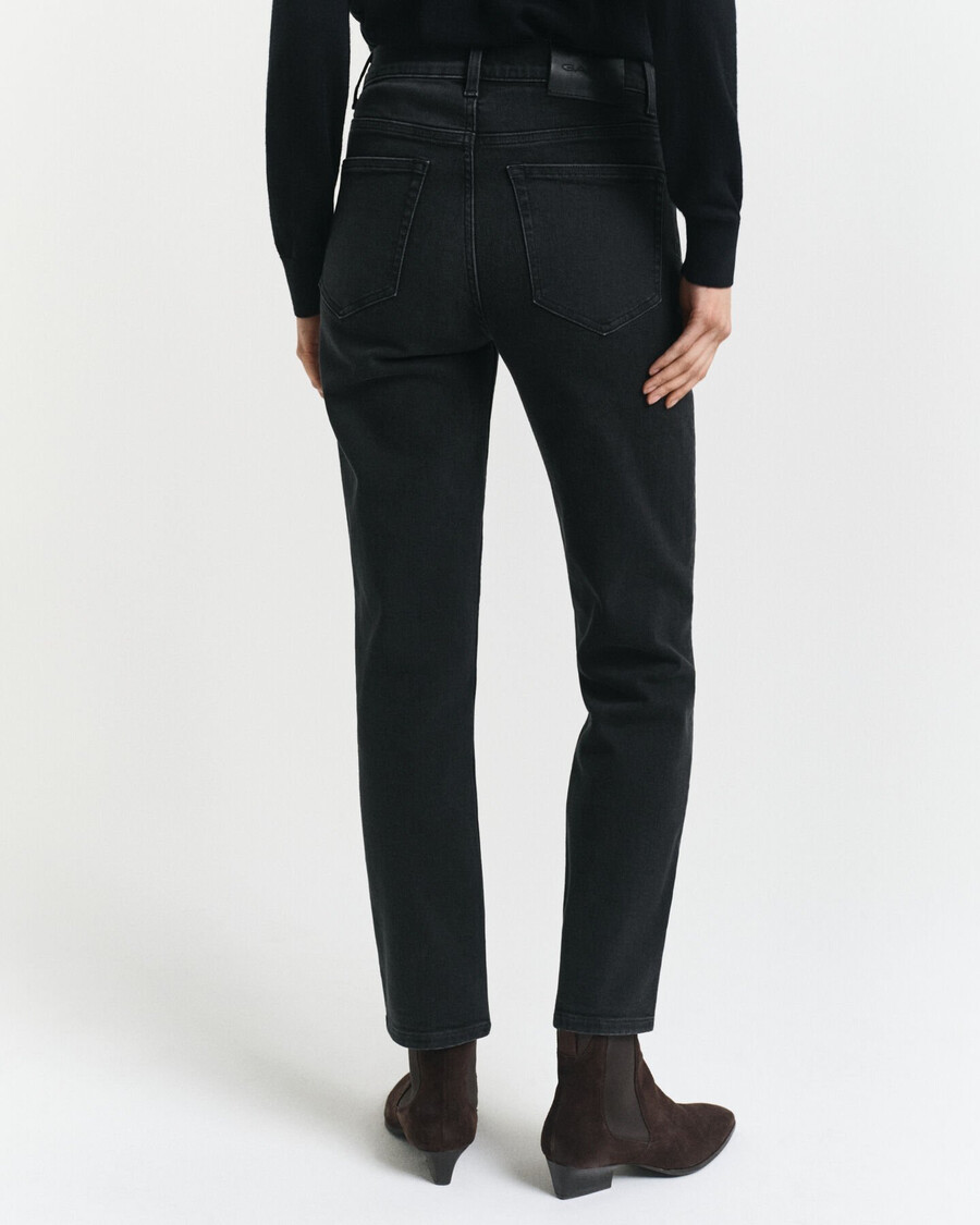 blugi negri crop slim fit - negru purtați